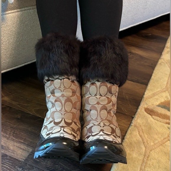 Coach winter snow brown boots size 8 - Picture 4 of 14